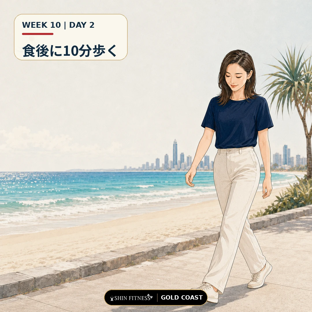 食後に10分歩く