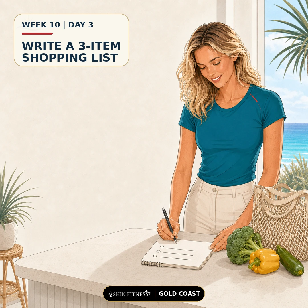 WRITE DOWN THREE MUST-BUY ITEMS