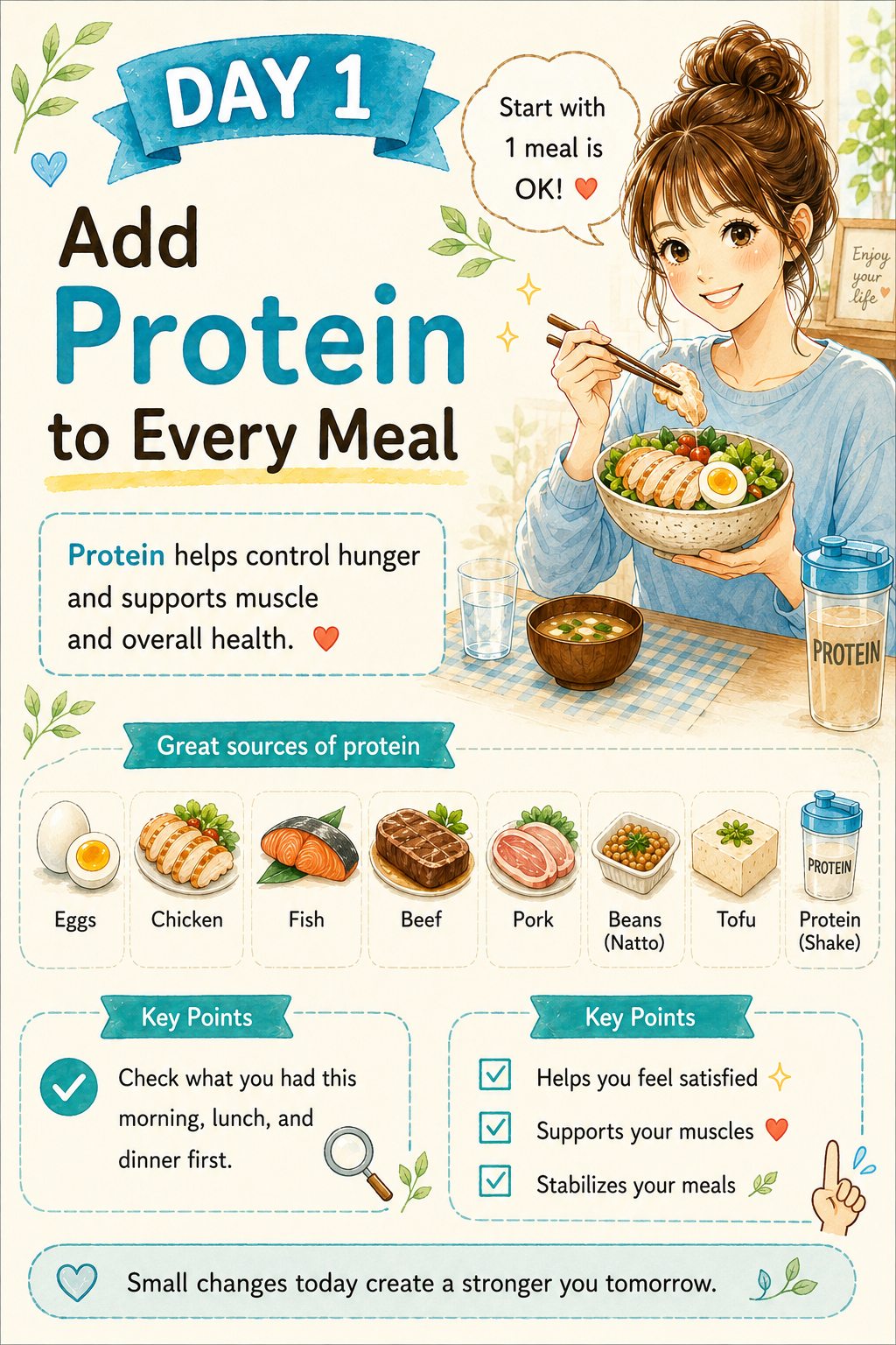 Day 1 include protein at every meal