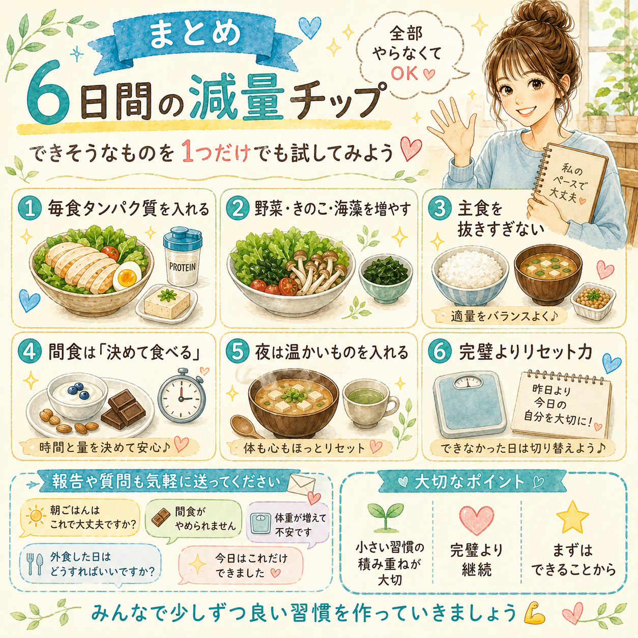 無料LINE第2週 食事を整える6日間の減量チップまとめ