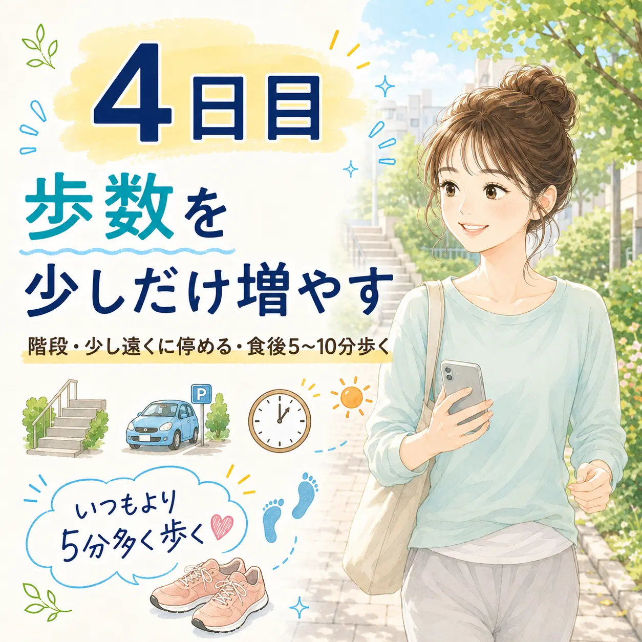 4日目 歩数を少しだけ増やす
