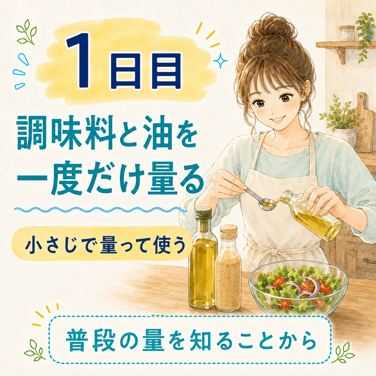 1日目 調味料と油を一度だけ量る