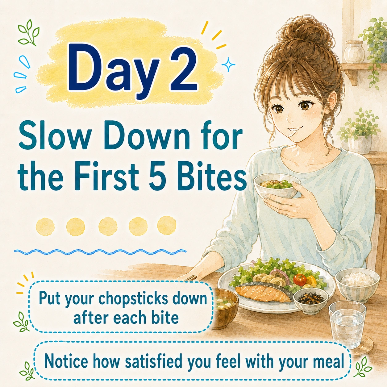 Day 2 slow down for the first five bites