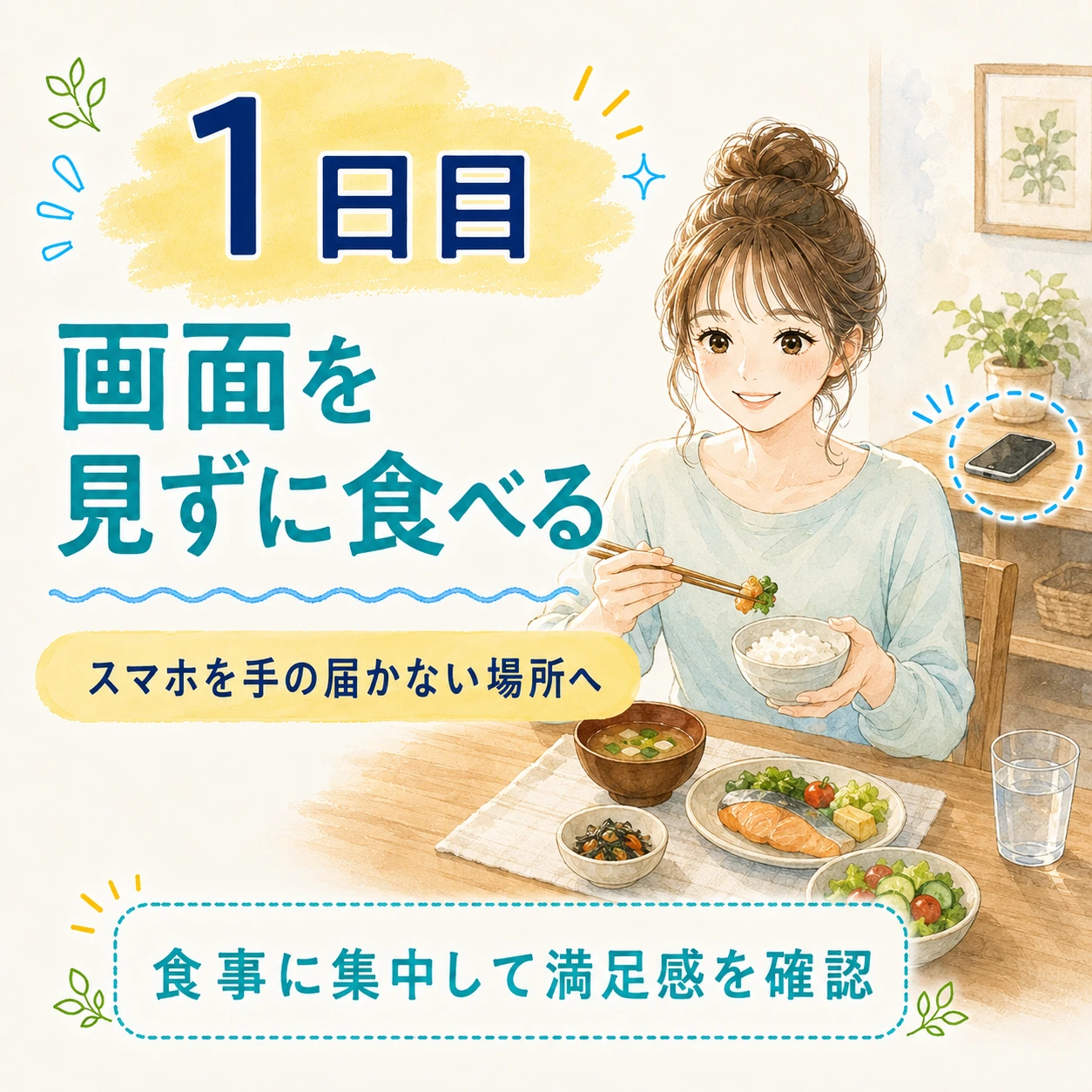 1日目 画面を見ずに1食だけ食べる