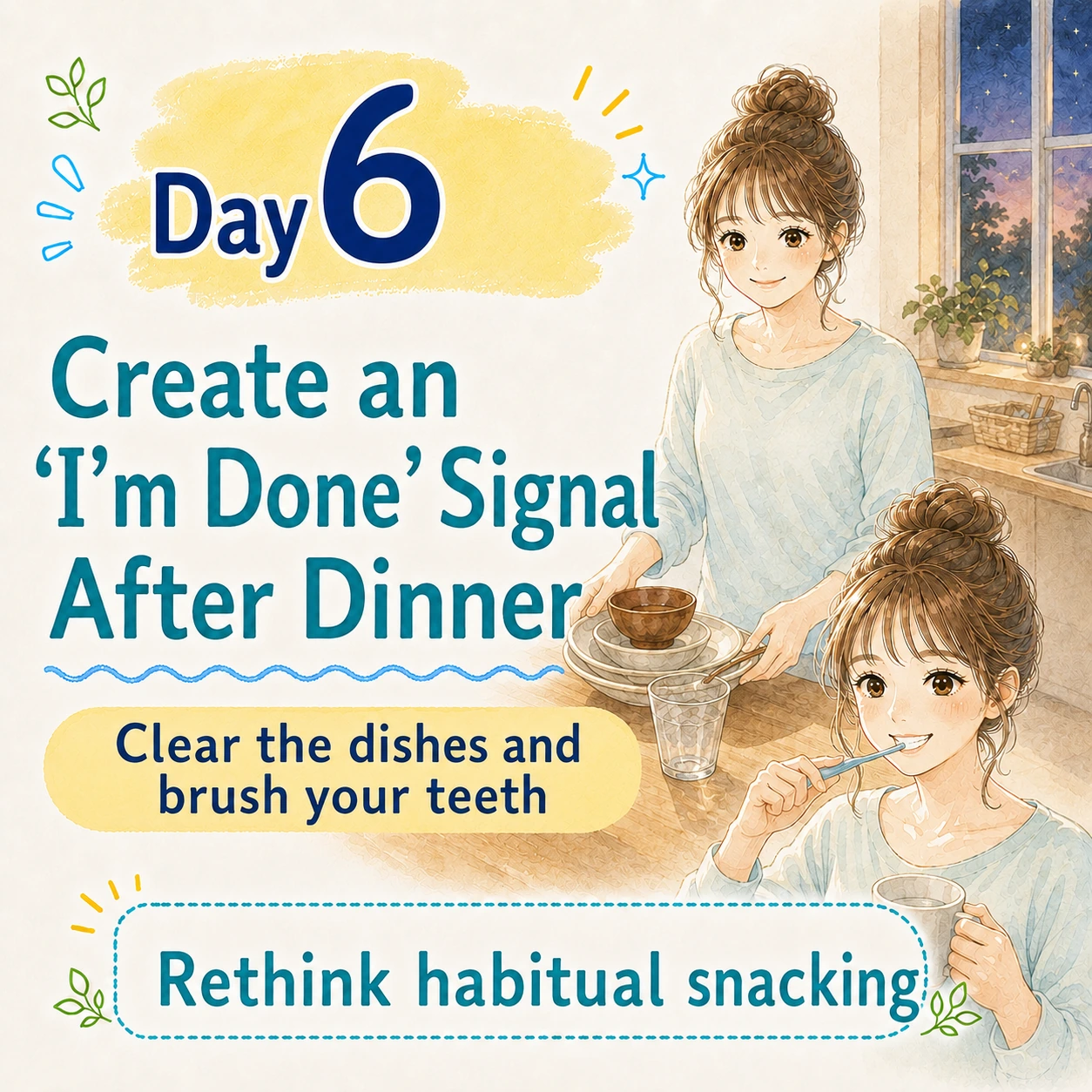 Day 6 create an end-of-eating routine after dinner