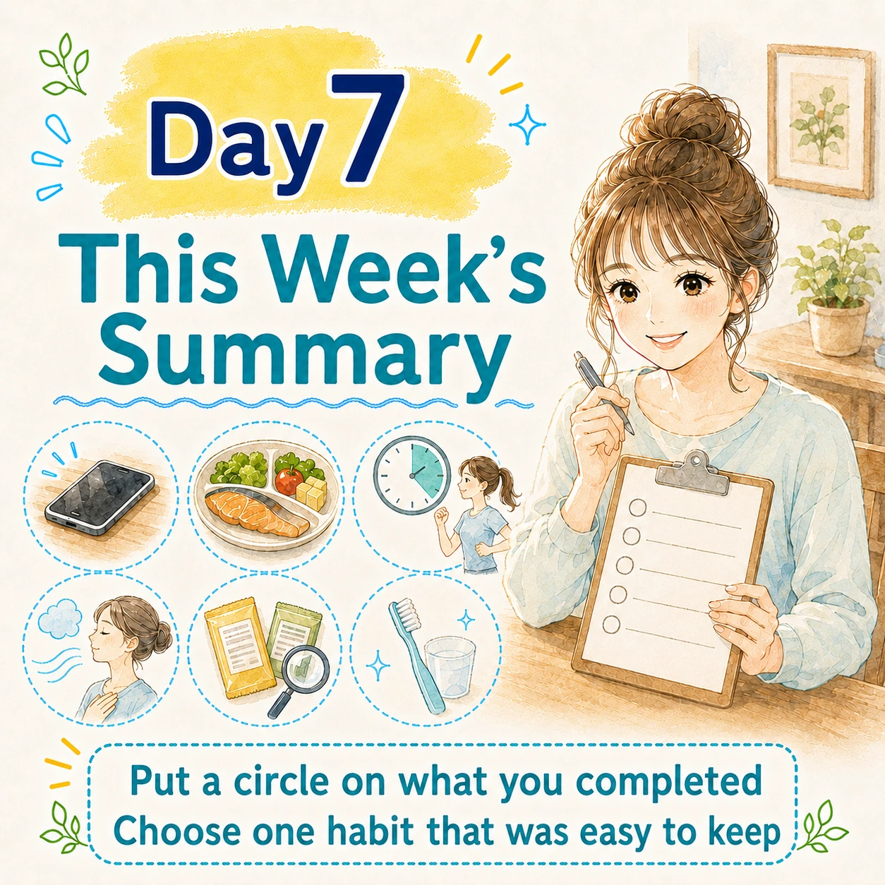 Week 7 review of six practical eating-awareness habits