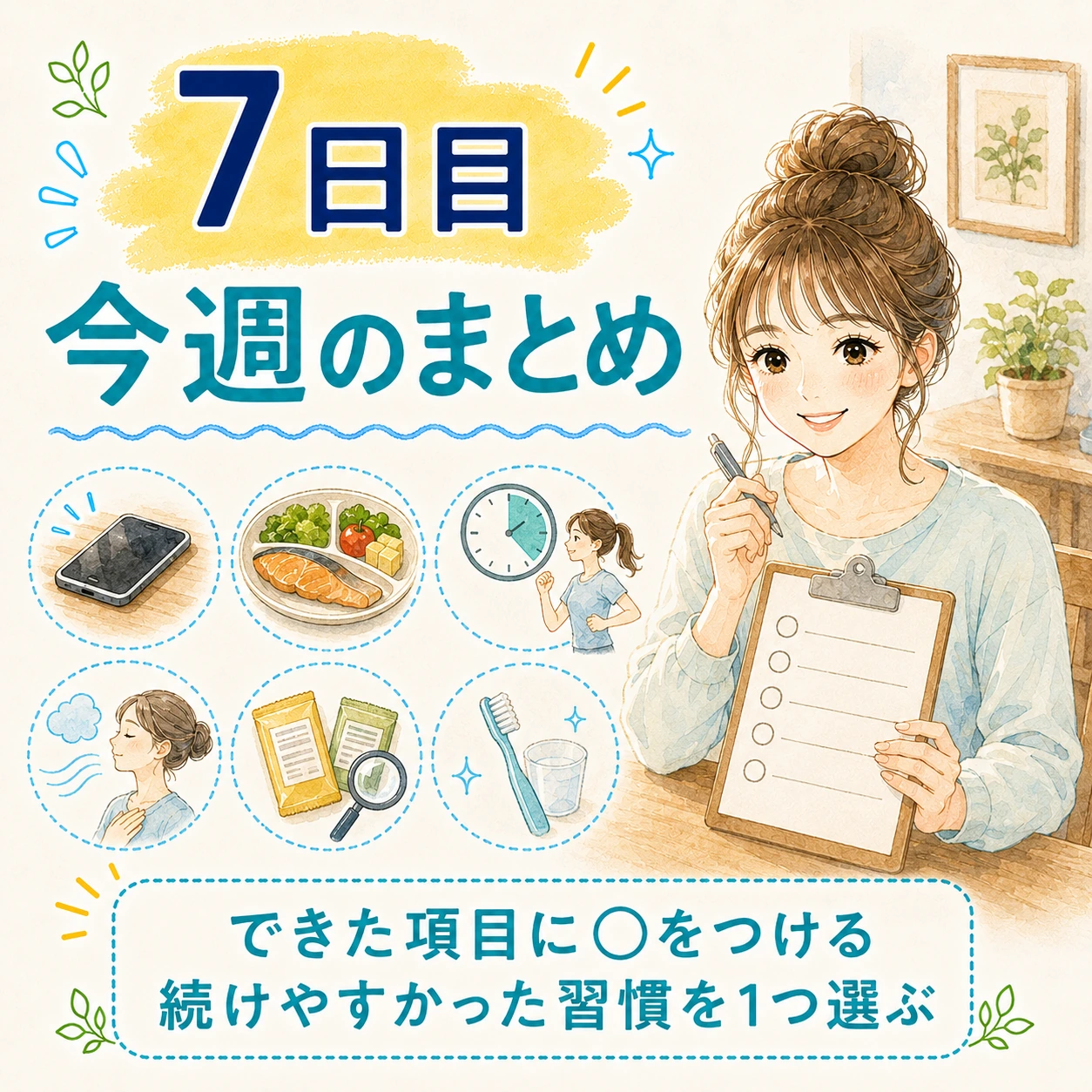 無料LINE第7週 6日間の減量習慣まとめ