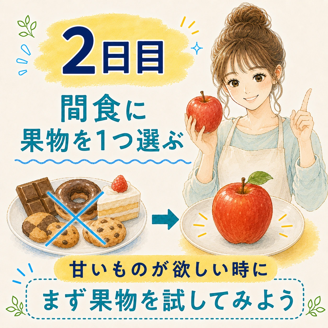 2日目 間食に果物を1つ選ぶ