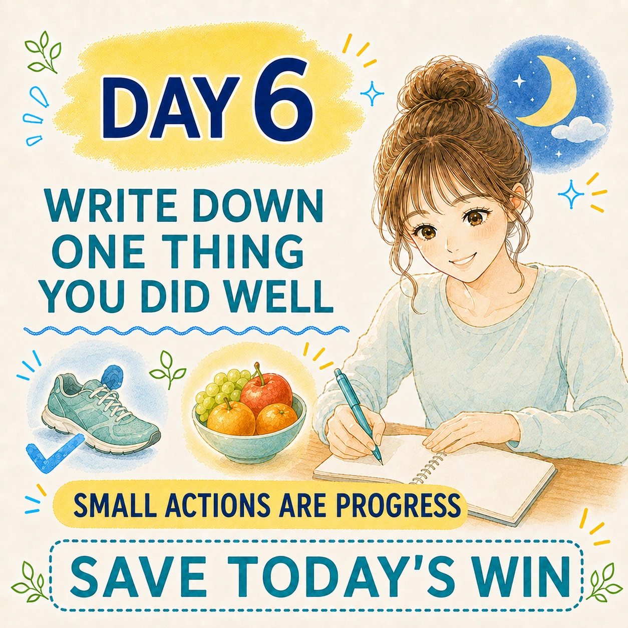 Day 6 write down one thing you did well