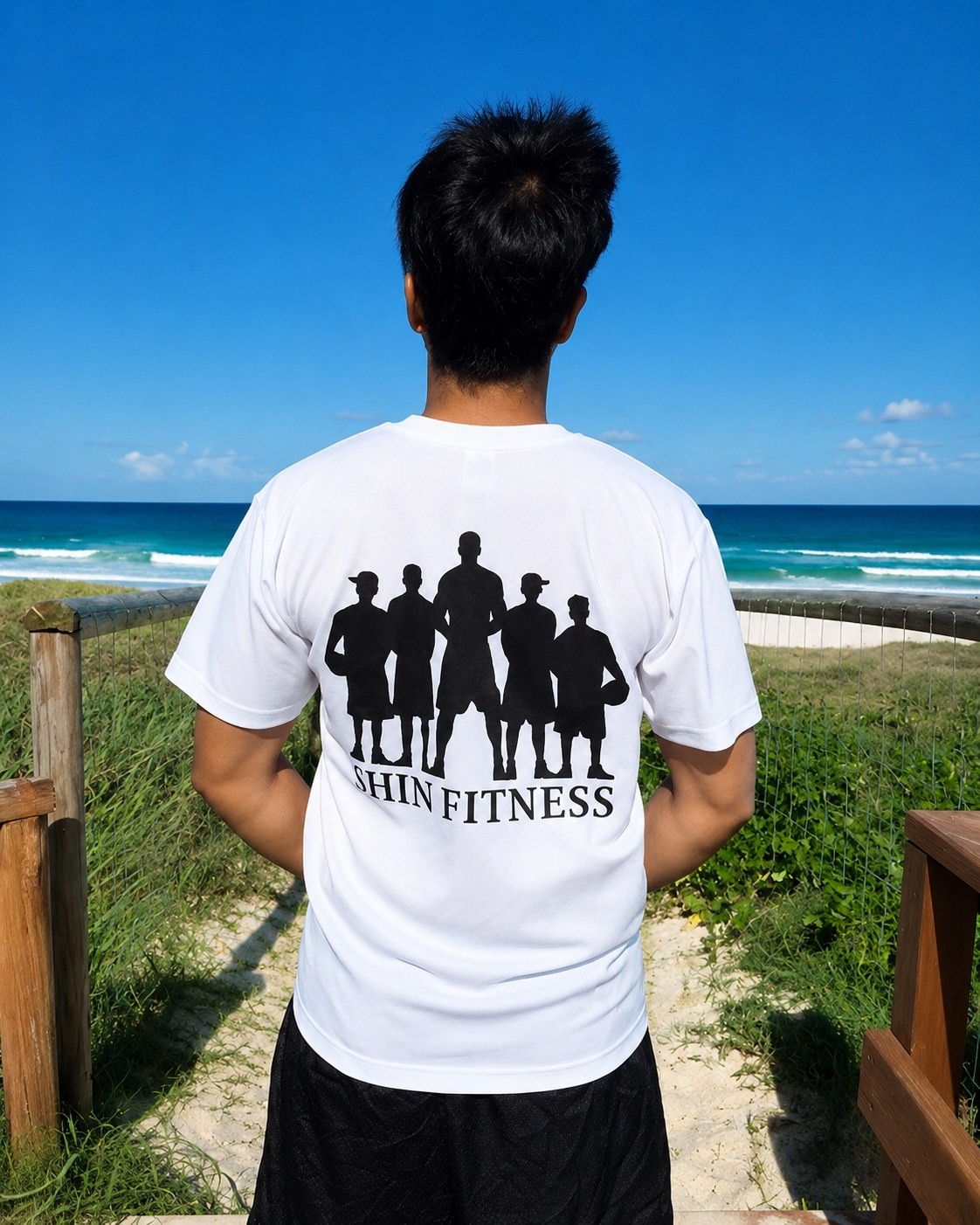 SHIN FITNESS T-shirt back design